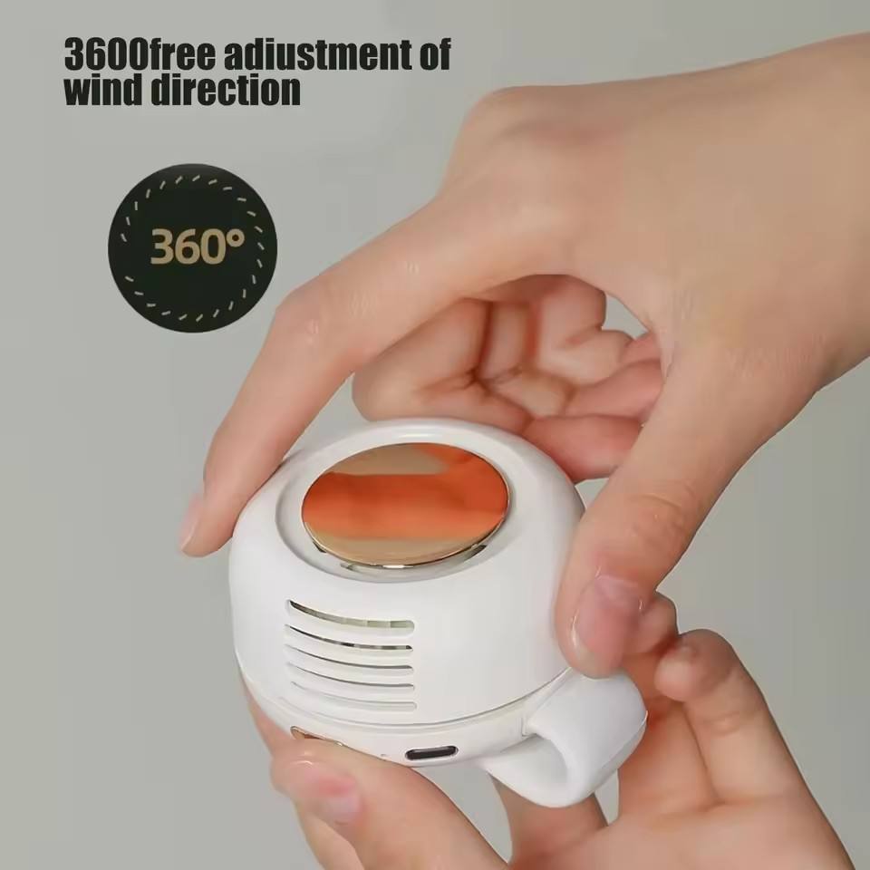Limited Time: 30% OFF 🔥2 in 1 Waist Clip & Neck Bladeless Fan, 3 Speeds Adjustable Quiet Mini Portable Cooling Fan, 360° Rotate Hands-Free USB Rechargeable Personal Fan for Outdoor Travel Working